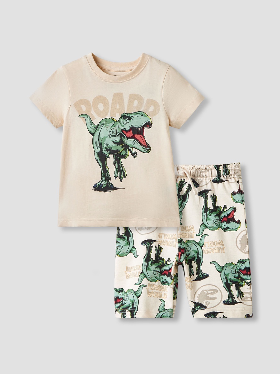 Dinosaur Print T-Shirt and Shorts Set