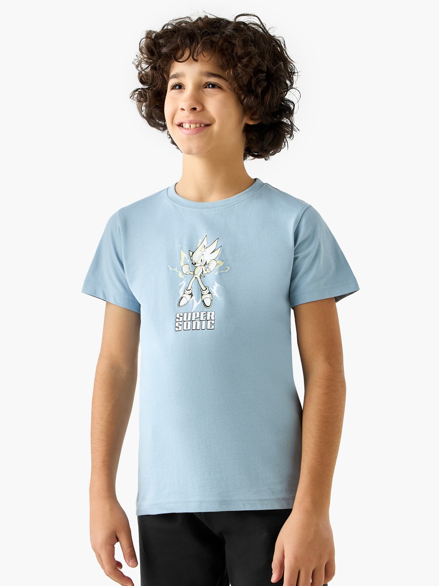 Sonic the Hedgehog Print T-Shirt and Pyjama Set