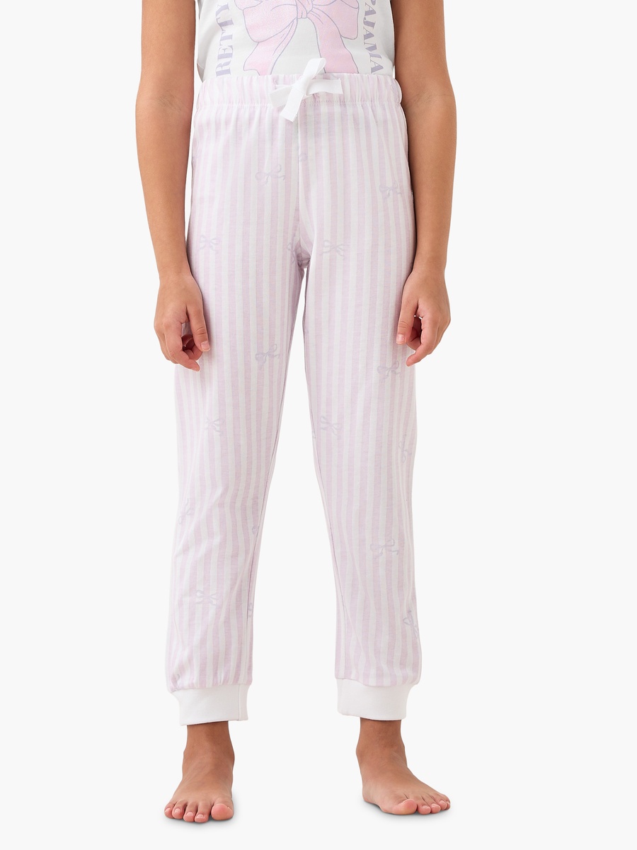 Printed T-Shirt and Striped Pyjama Set