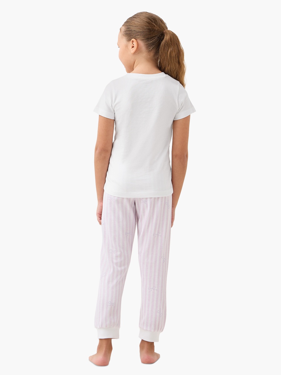 Printed T-Shirt and Striped Pyjama Set