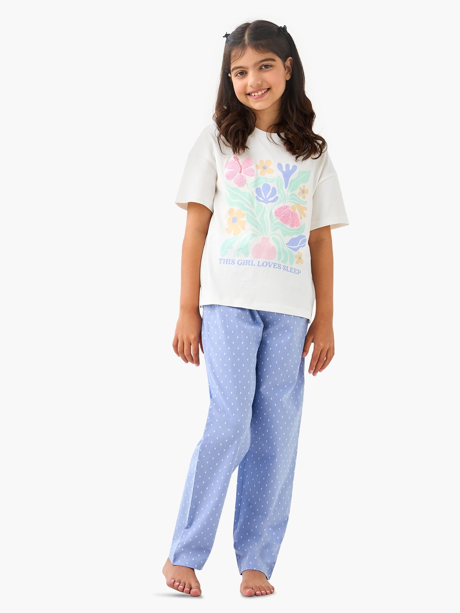 Printed T-Shirt and Pyjama Set