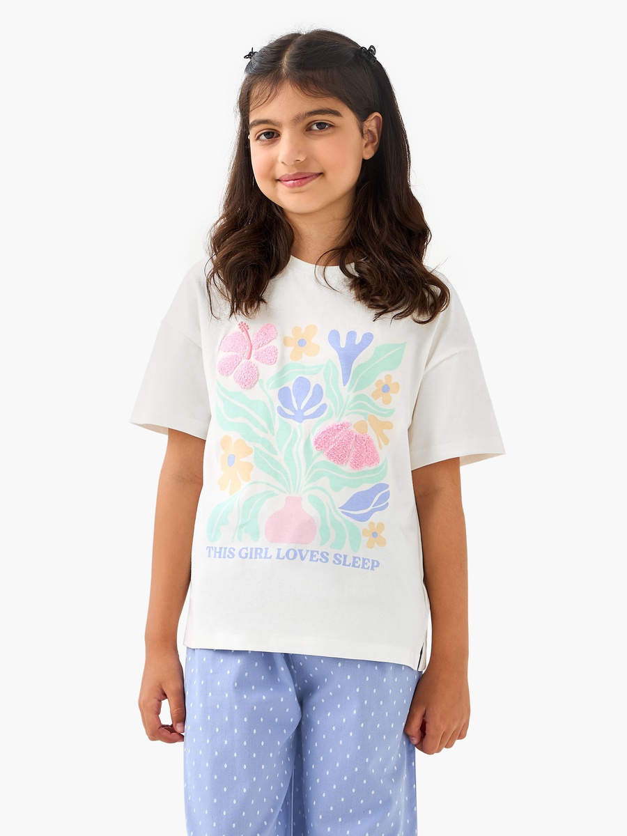 Printed T-Shirt and Pyjama Set