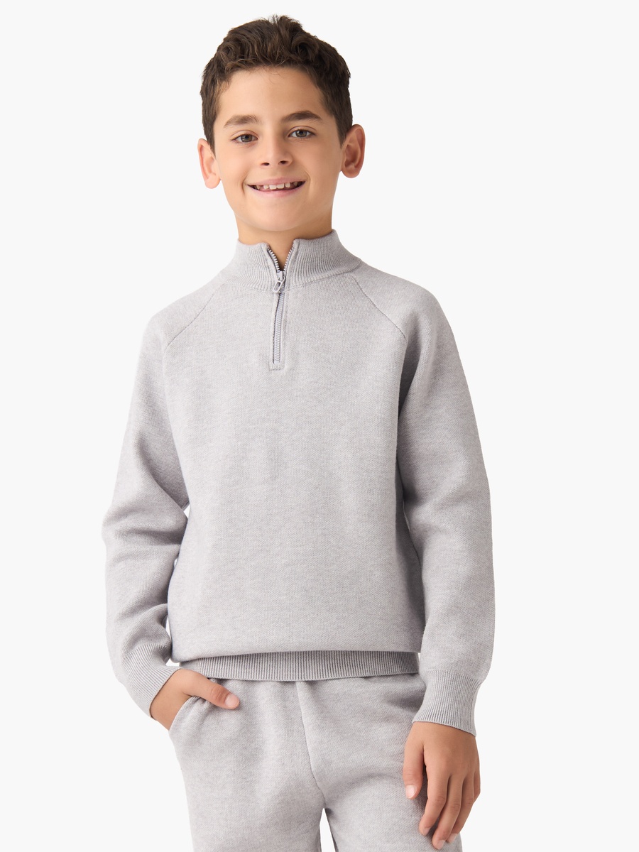 Long Sleeve Sweater and Joggers Set with Half-Zip