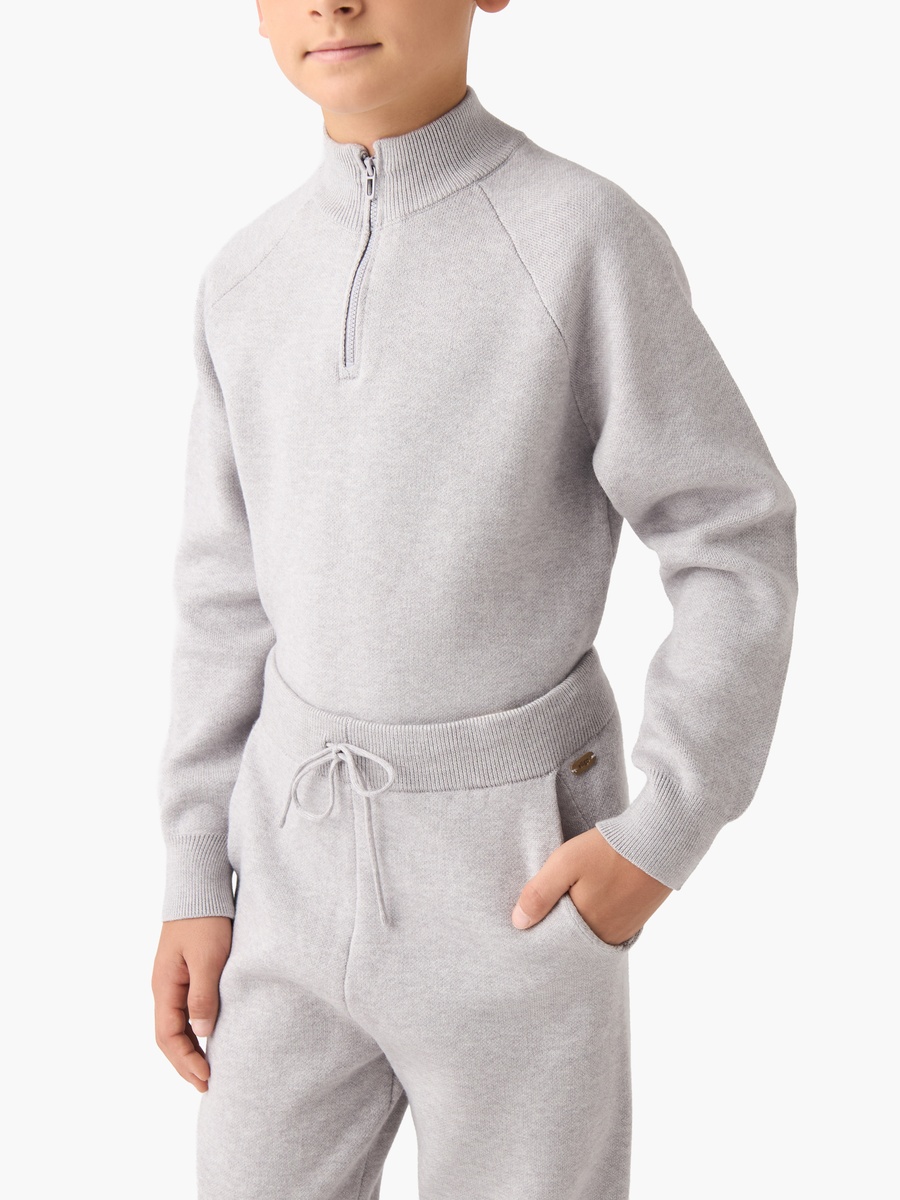 Long Sleeve Sweater and Joggers Set with Half-Zip