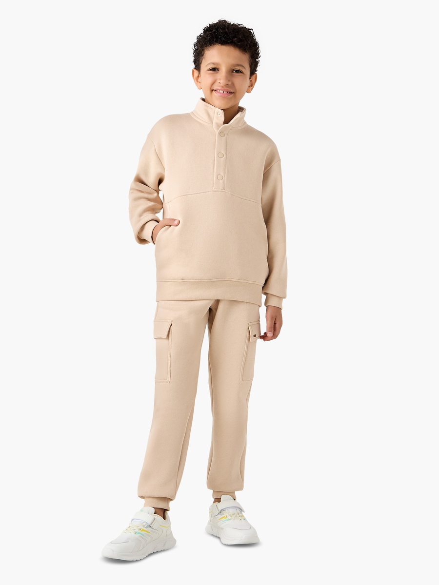 Solid High Neck Sweatshirt and Joggers Set