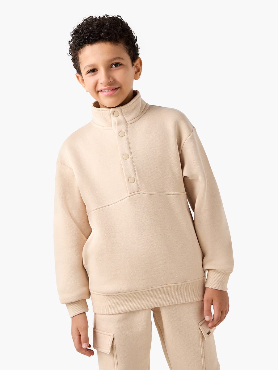 Solid High Neck Sweatshirt and Joggers Set