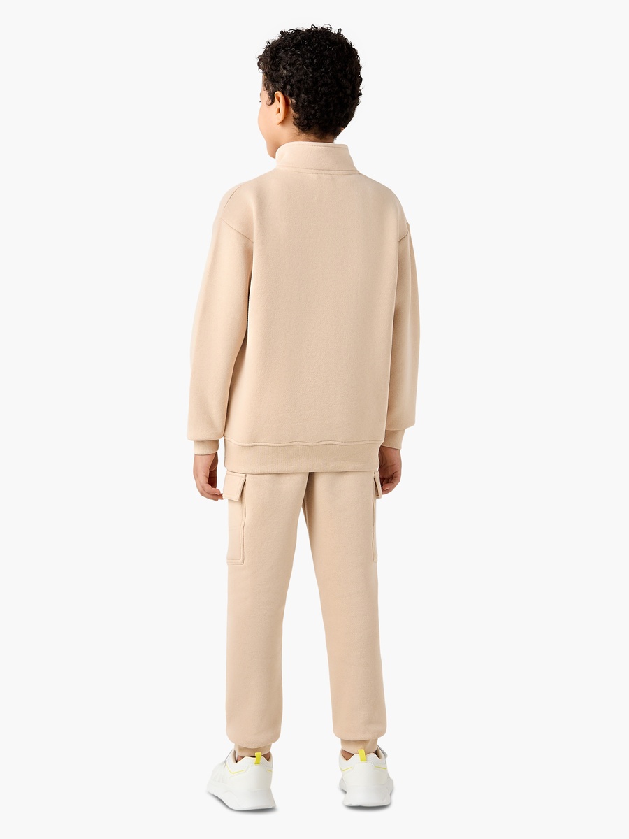 Solid High Neck Sweatshirt and Joggers Set