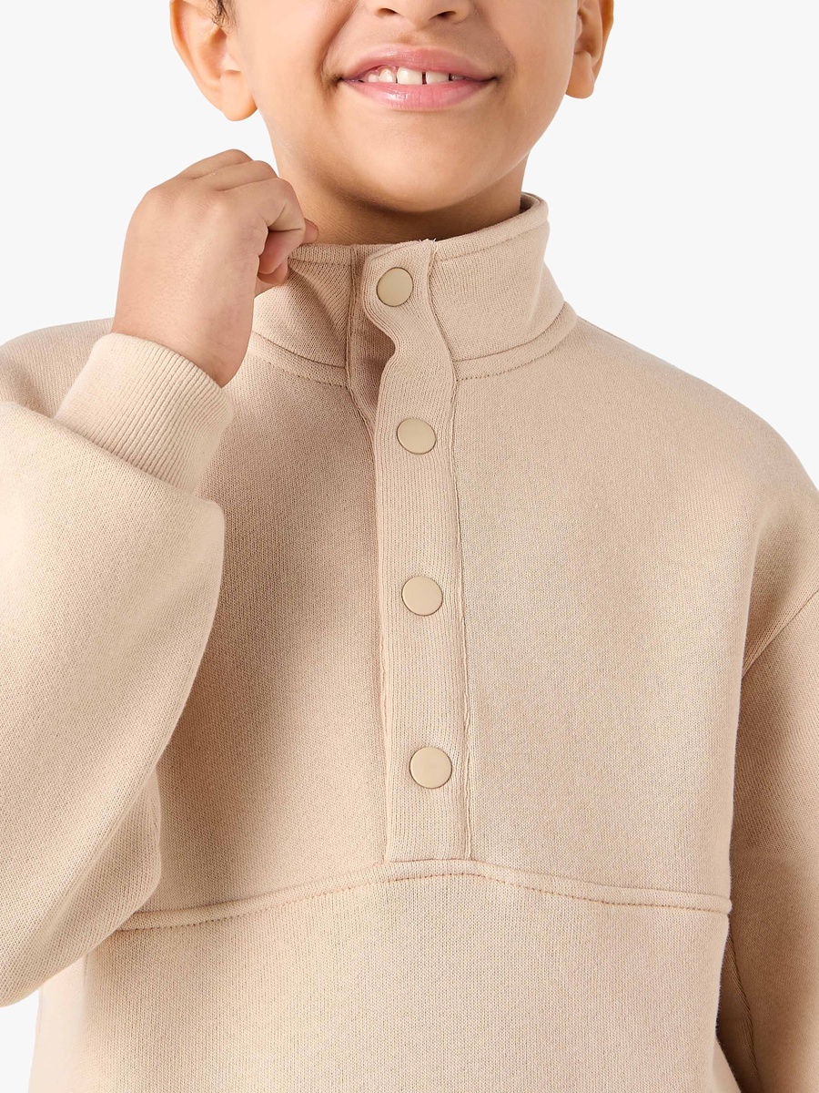 Solid High Neck Sweatshirt and Joggers Set
