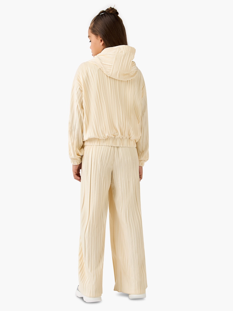 Textured Zip Through Hooded Jacket and Pants Set