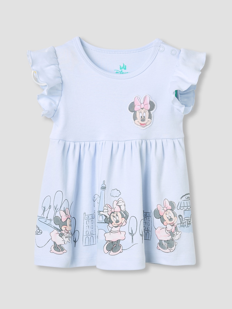 Minnie Mouse Print Cap Sleeves Dress