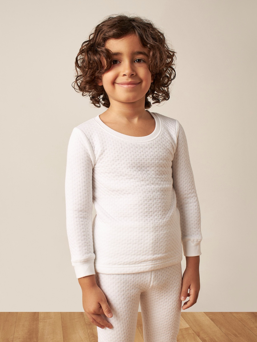 Textured Thermal T-Shirt and Pyjama Set
