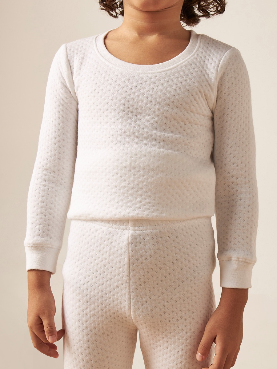 Textured Thermal T-Shirt and Pyjama Set