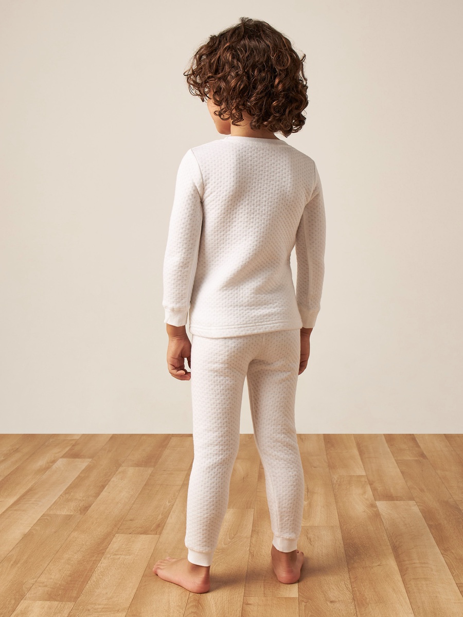 Textured Thermal T-Shirt and Pyjama Set