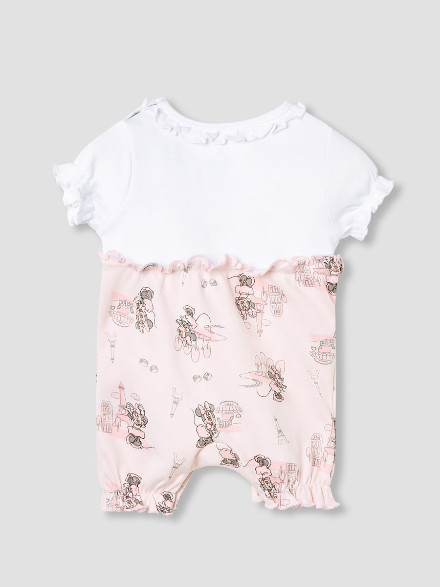 Minnie Mouse Print Romper with Puff Sleeves