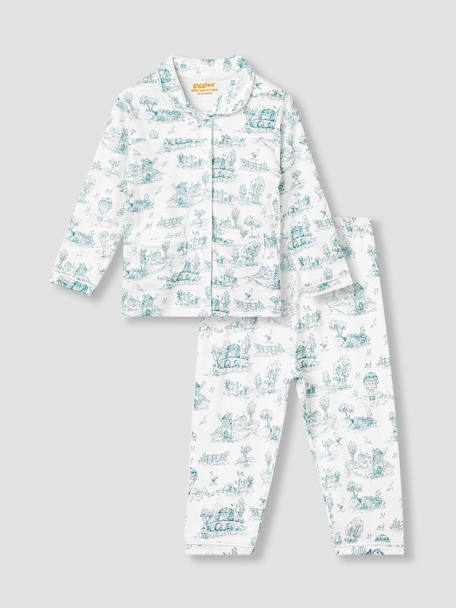 Printed Shirt and Pyjama Set