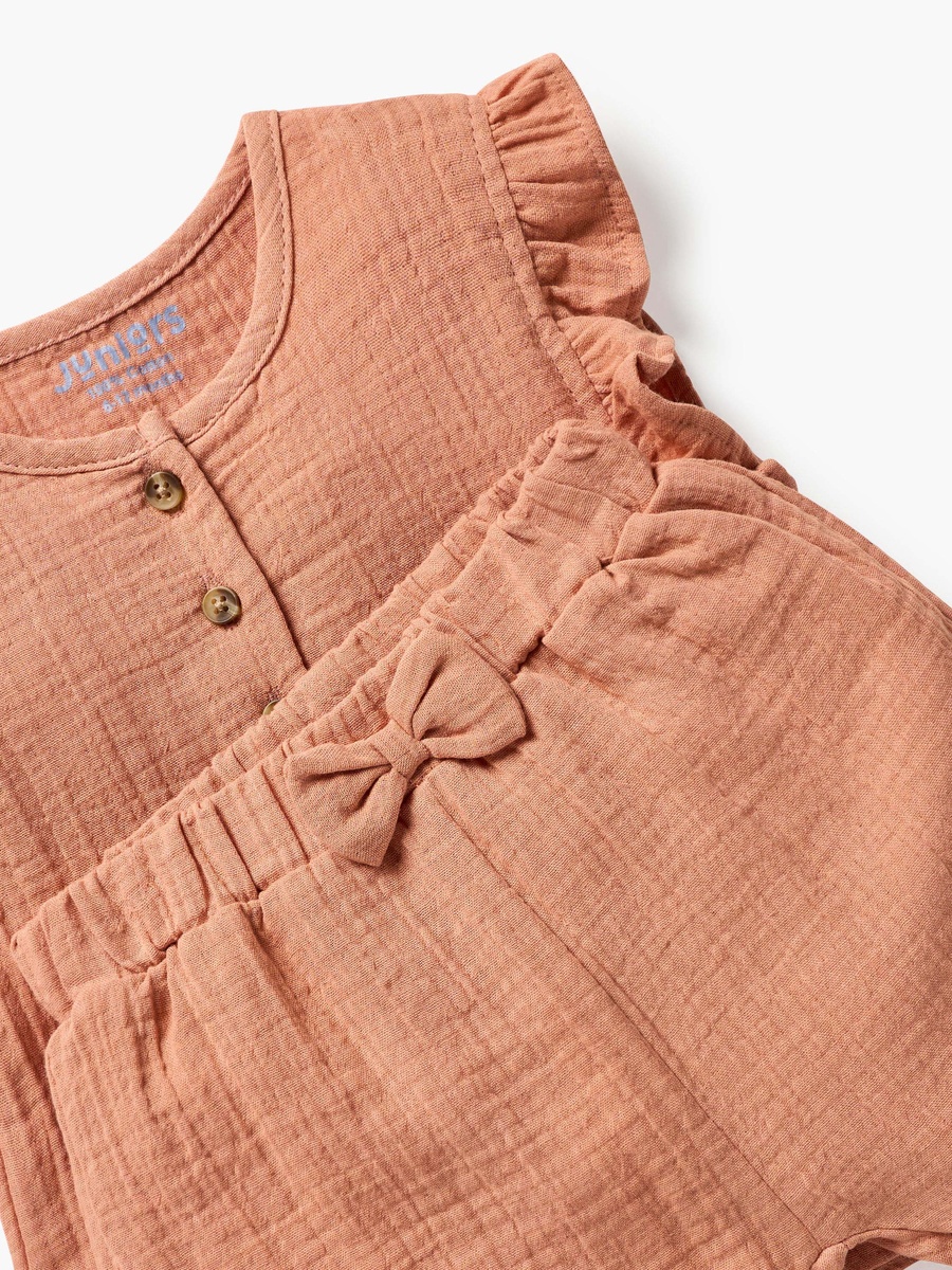 Textured Muslin Top and Shorts Set