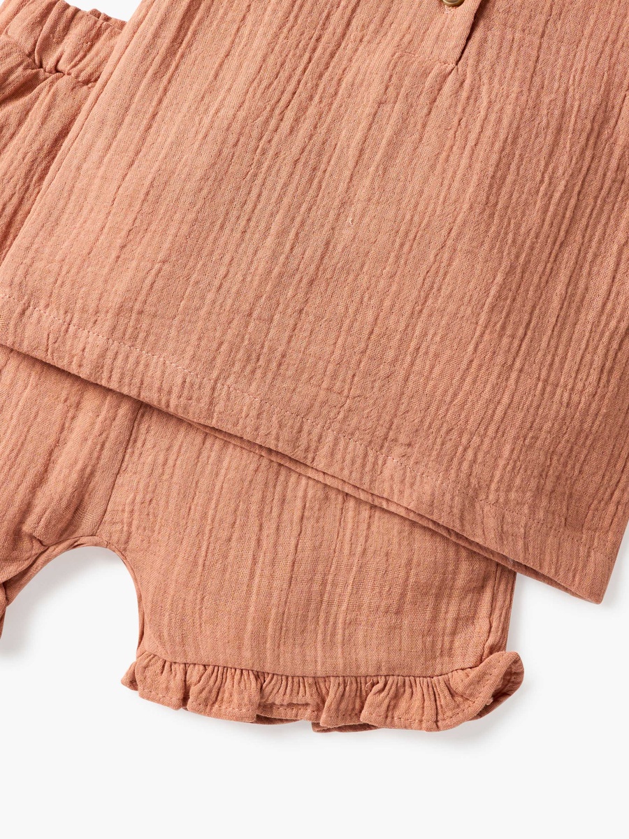 Textured Muslin Top and Shorts Set