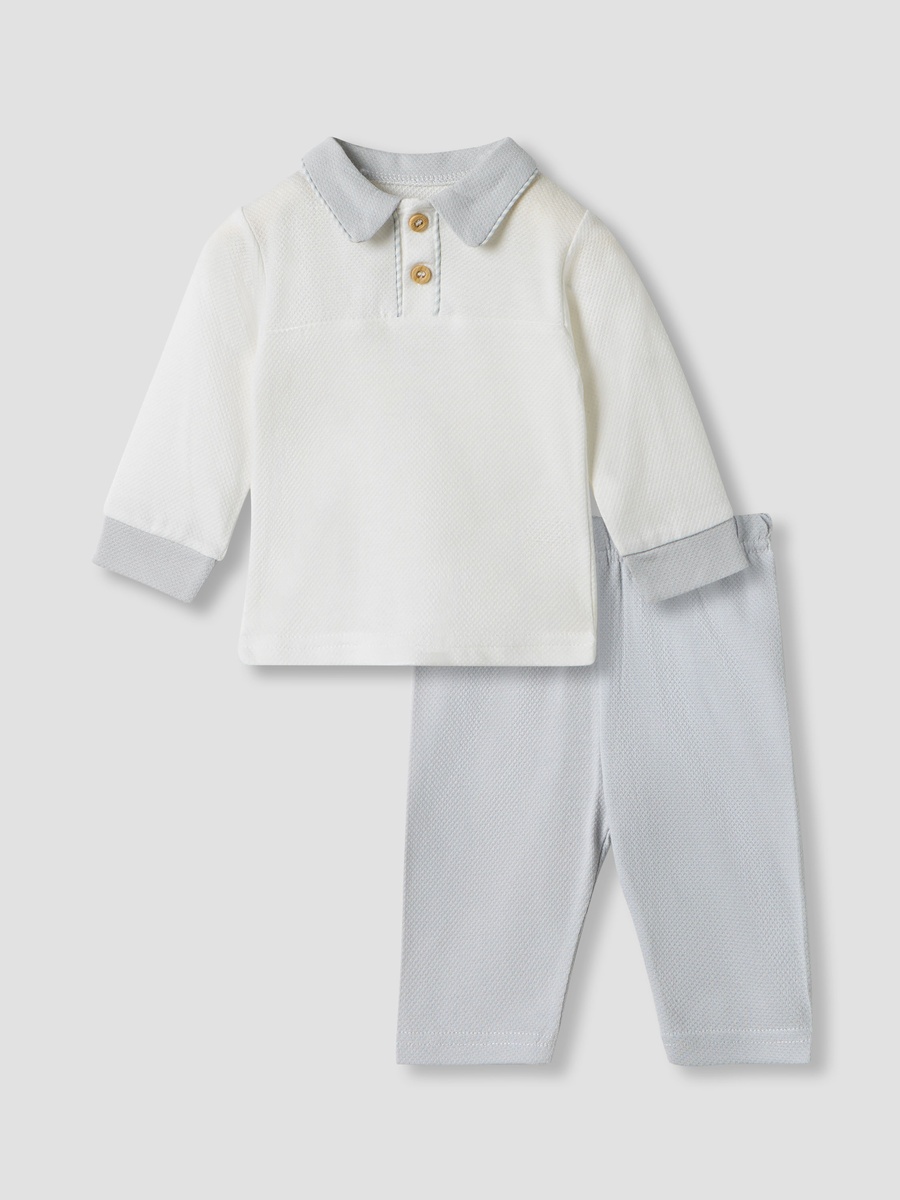 Textured T-Shirt and Pyjama Set