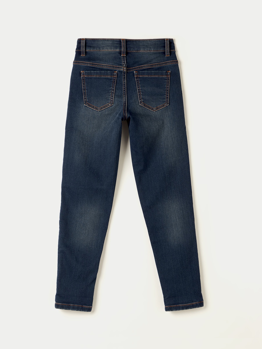 Solid Jeans with Button Closure and Pockets