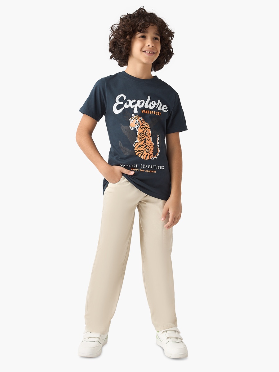 Solid Cargo Pants with Button Closure