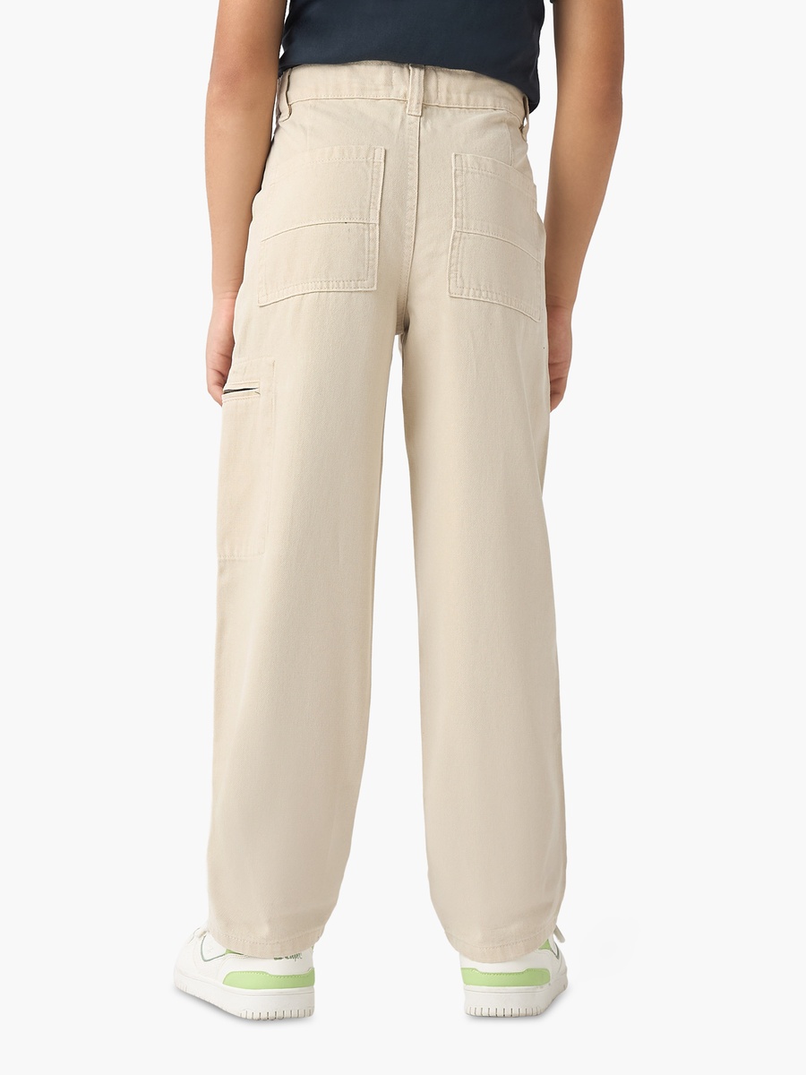 Solid Cargo Pants with Button Closure