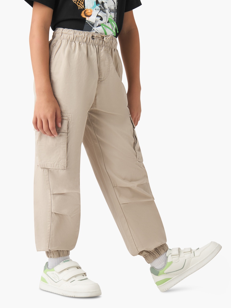 Cotton Trousers with Pockets and Drawstring Waist