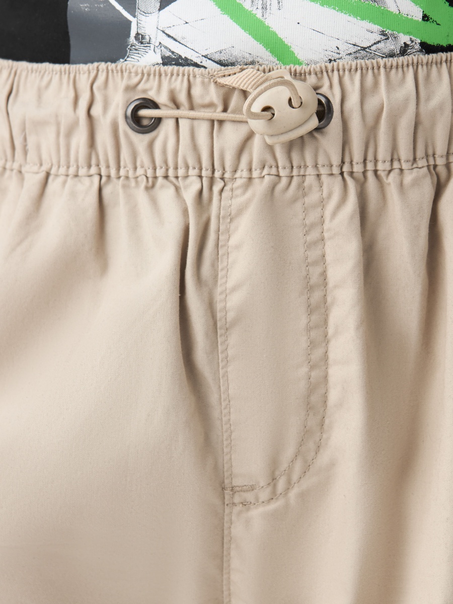 Cotton Trousers with Pockets and Drawstring Waist