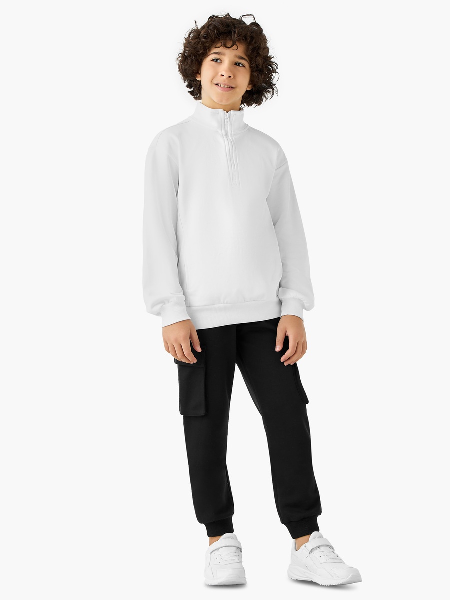Solid Cargo Joggers with Drawstring Closure