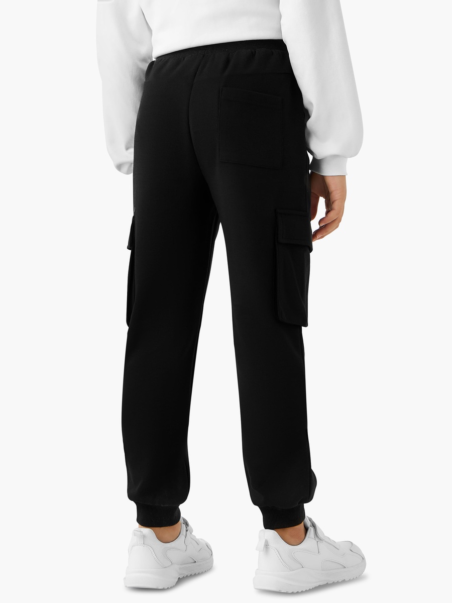 Solid Cargo Joggers with Drawstring Closure