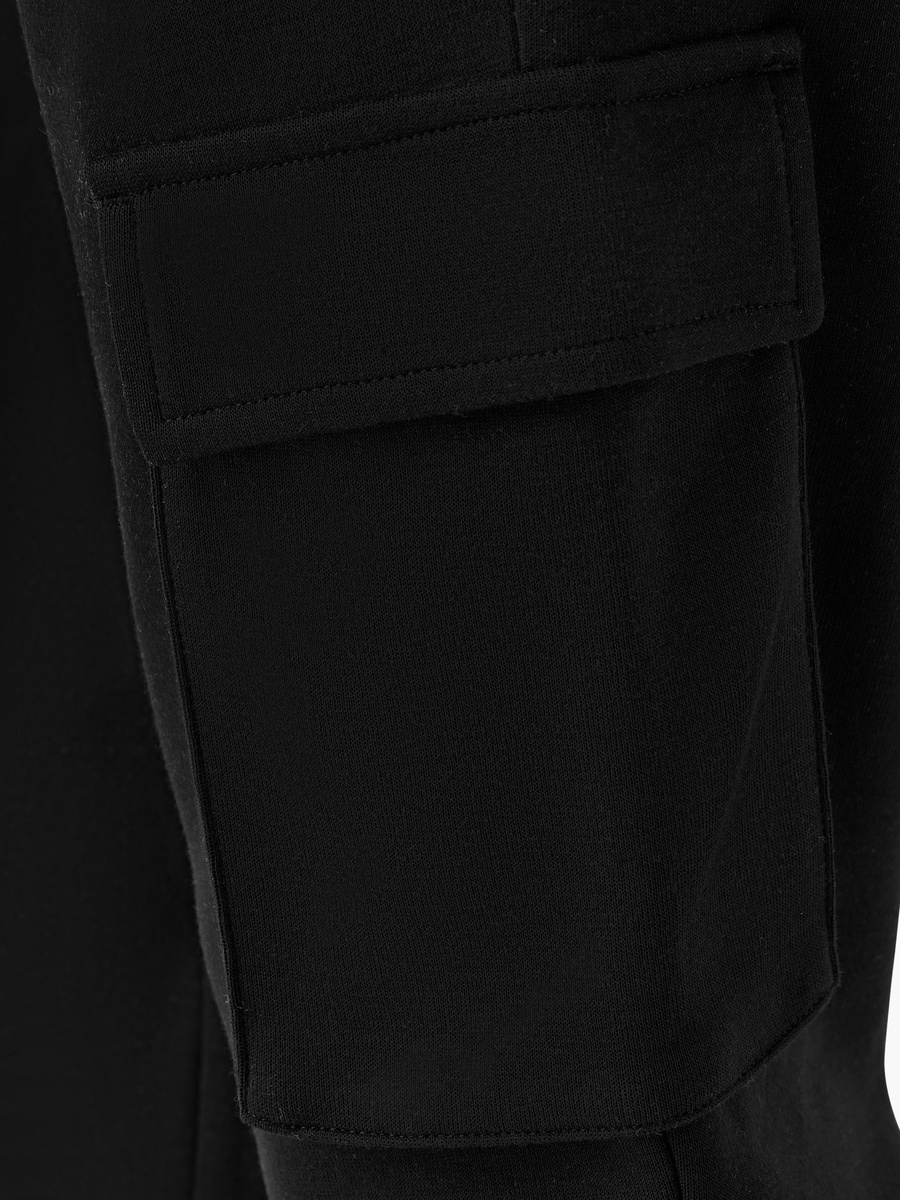 Solid Cargo Joggers with Drawstring Closure