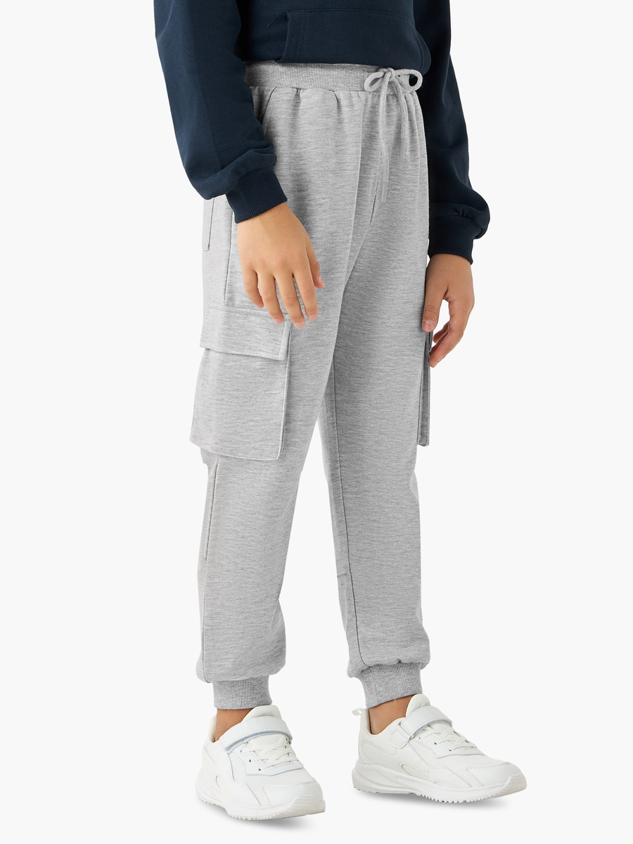 Solid Cargo Joggers with Drawstring Closure
