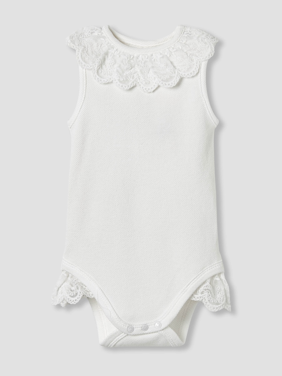 Lace Trim Sleeveless Bodysuit