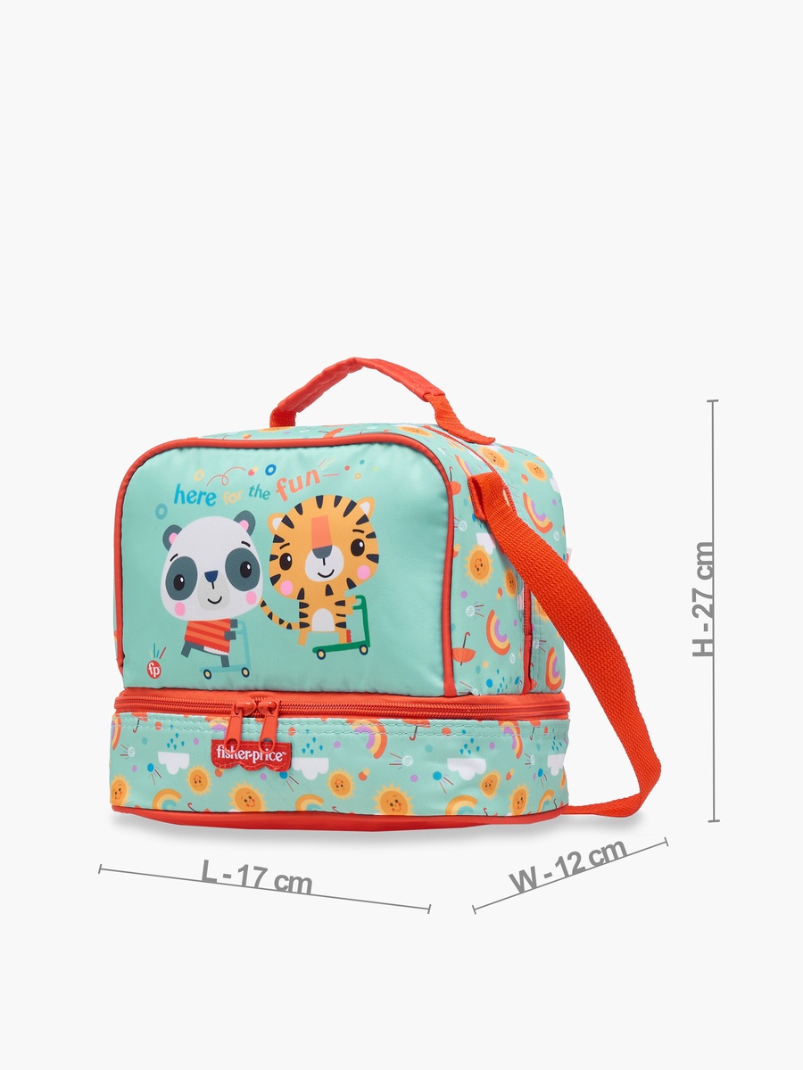 Fisher-Price Printed Lunch Bag with Adjustable Strap and Zip Closure
