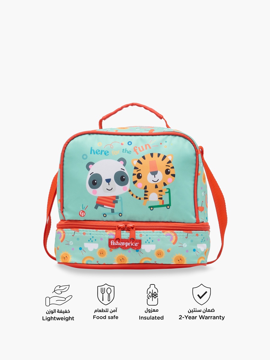 Fisher-Price Printed Lunch Bag with Adjustable Strap and Zip Closure