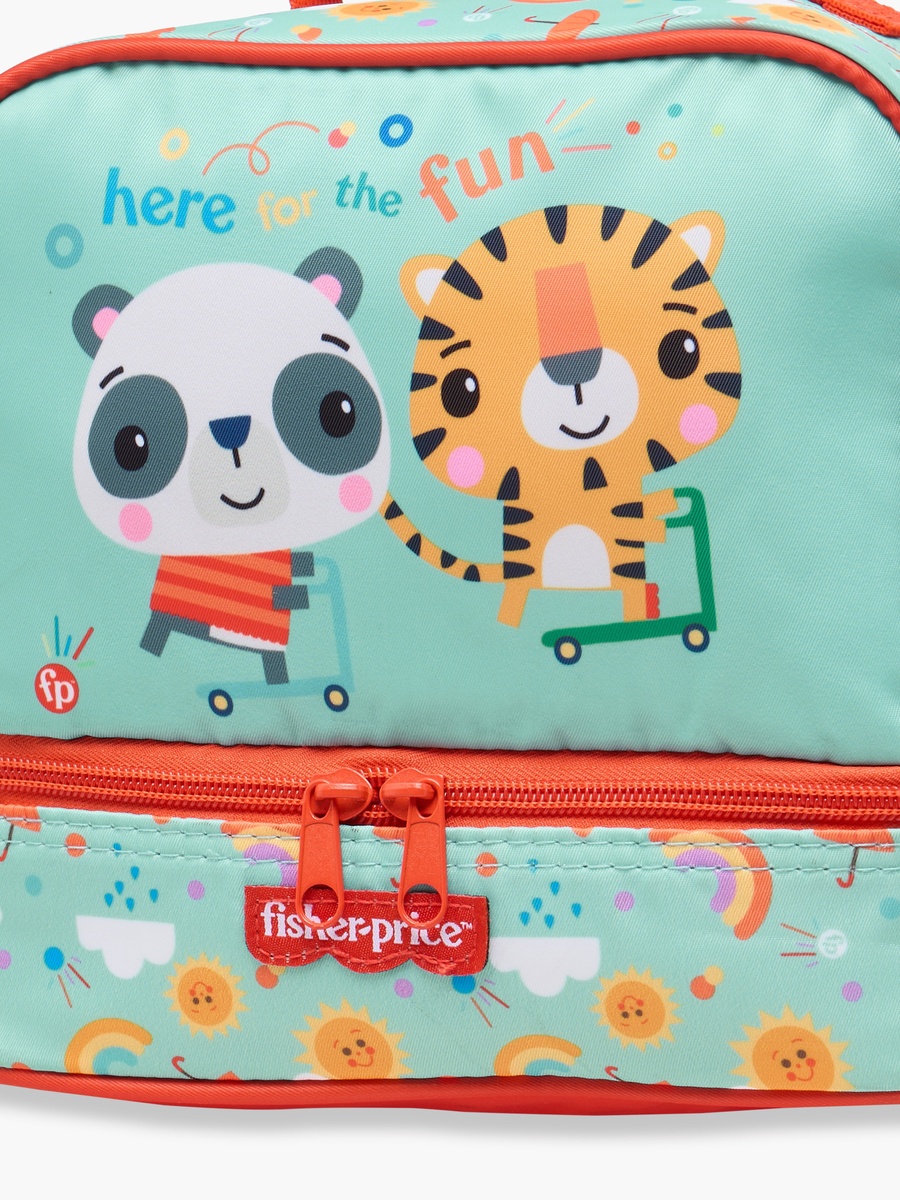 Fisher-Price Printed Lunch Bag with Adjustable Strap and Zip Closure