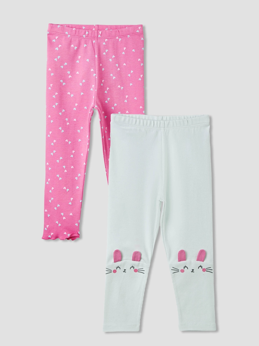 Assorted Leggings with Elasticated Waistband - Set of 2