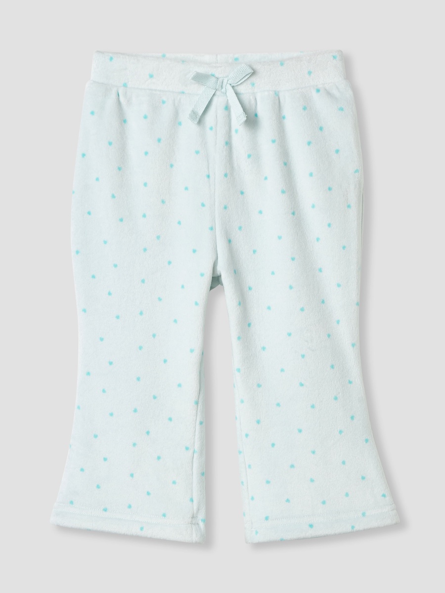Heart Print Fleece Leggings with Elasticated Waistband