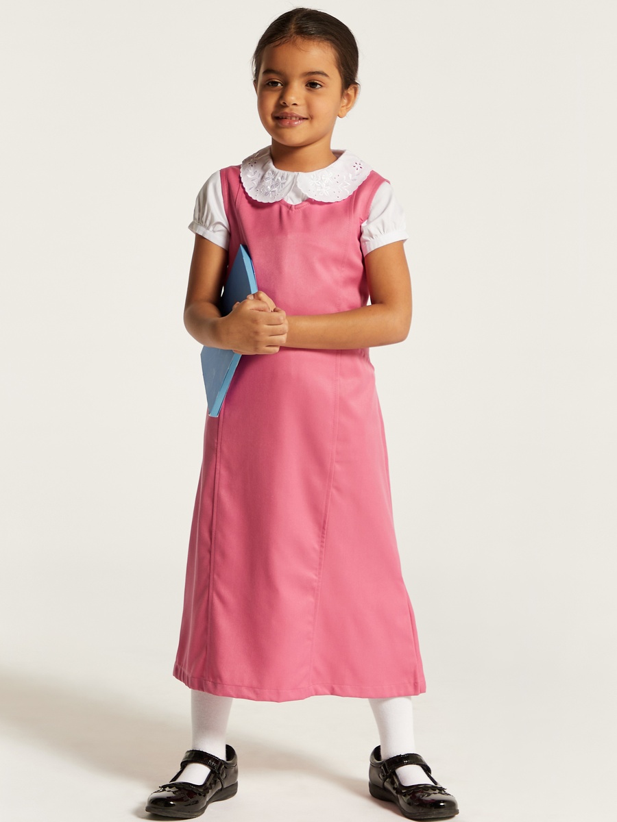 Solid Pinafore with Tie-Up Detail and Pocket