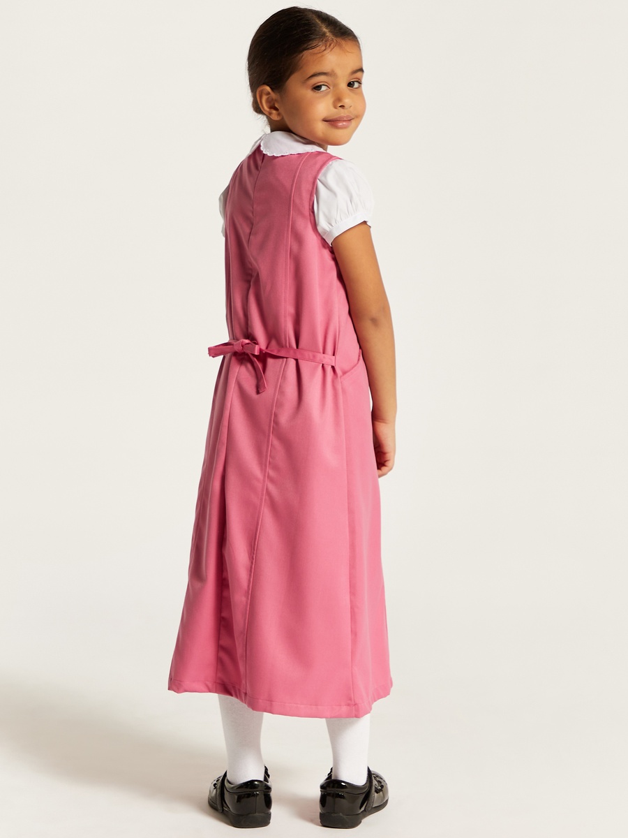 Solid Pinafore with Tie-Up Detail and Pocket