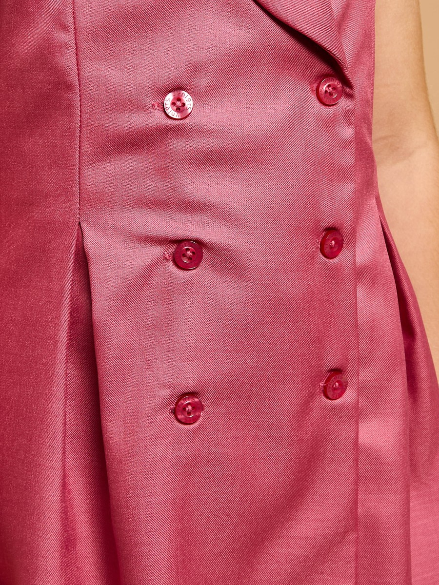 Solid Pinafore Dress with Button Closure