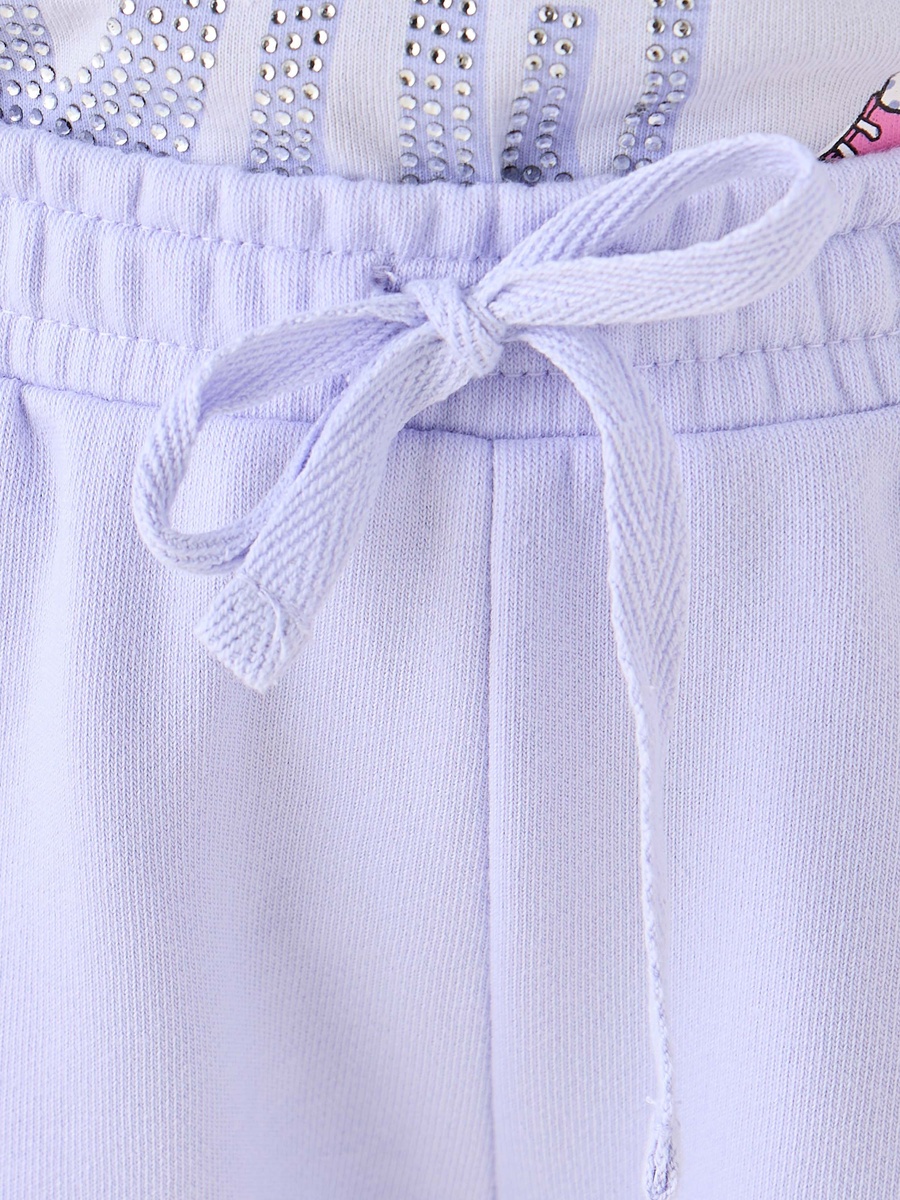 Joggers with Graphic Print - Cotton - Drawstring