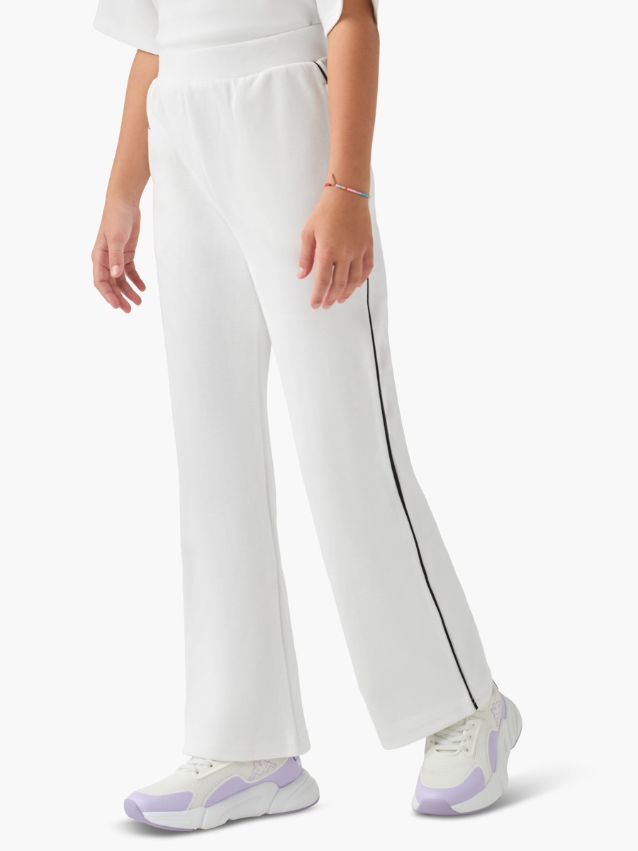 Cotton Track Pants with Pockets and Elastic Waist