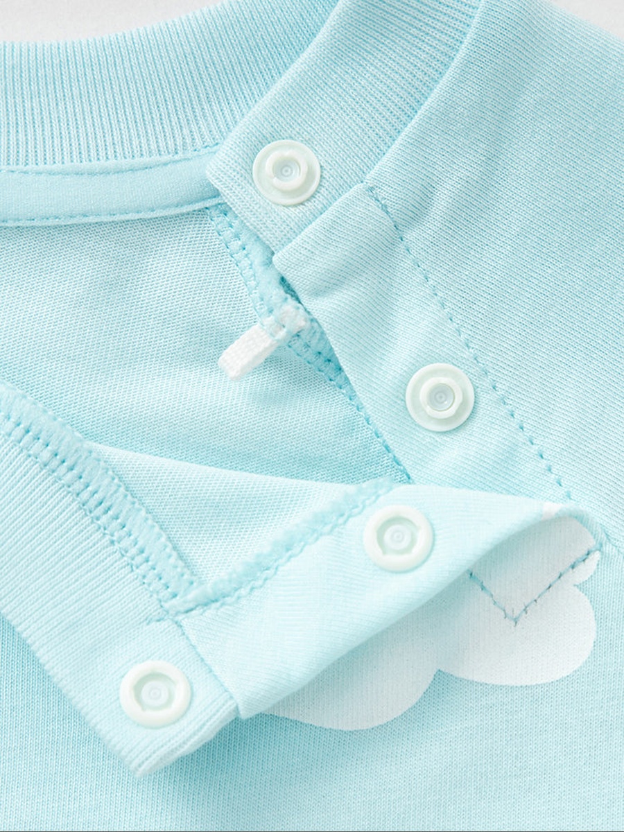 Printed T-Shirt with Contrast Sleeves