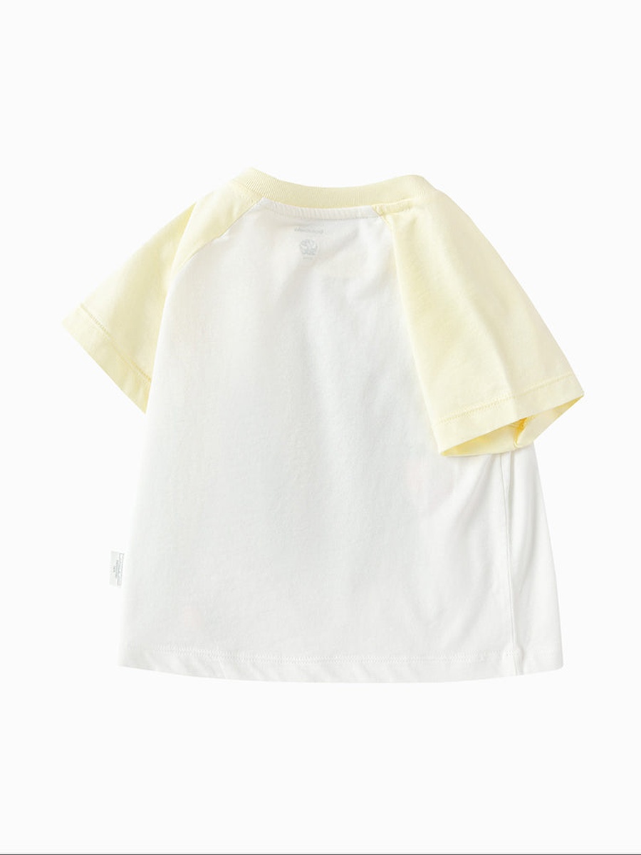 Printed T-Shirt with Contrast Sleeves