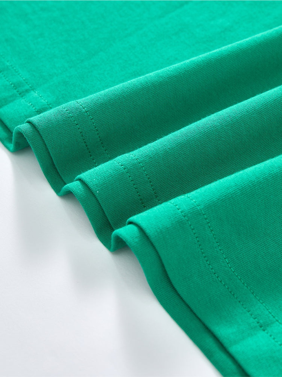 Short Sleeve T-Shirt with Contrast Sleeves and Front Print