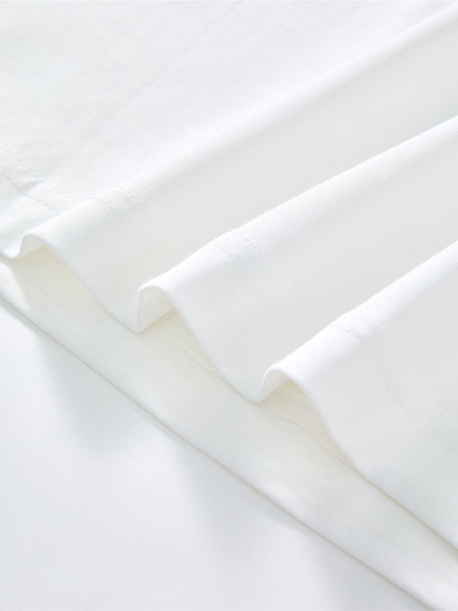 Short Sleeve T-Shirt with Contrast Sleeves and Front Print