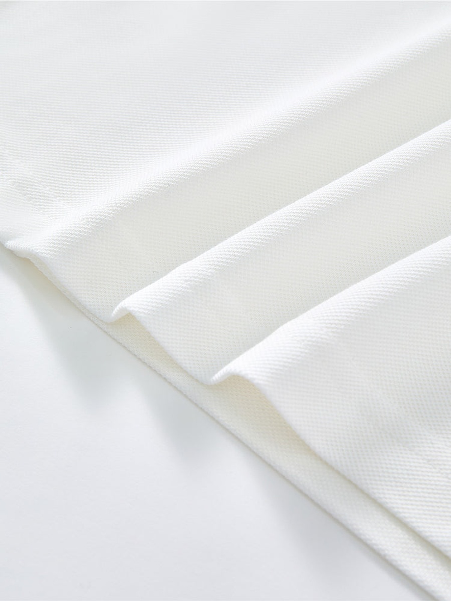Short Sleeve Polo T-Shirt with Collar Lines