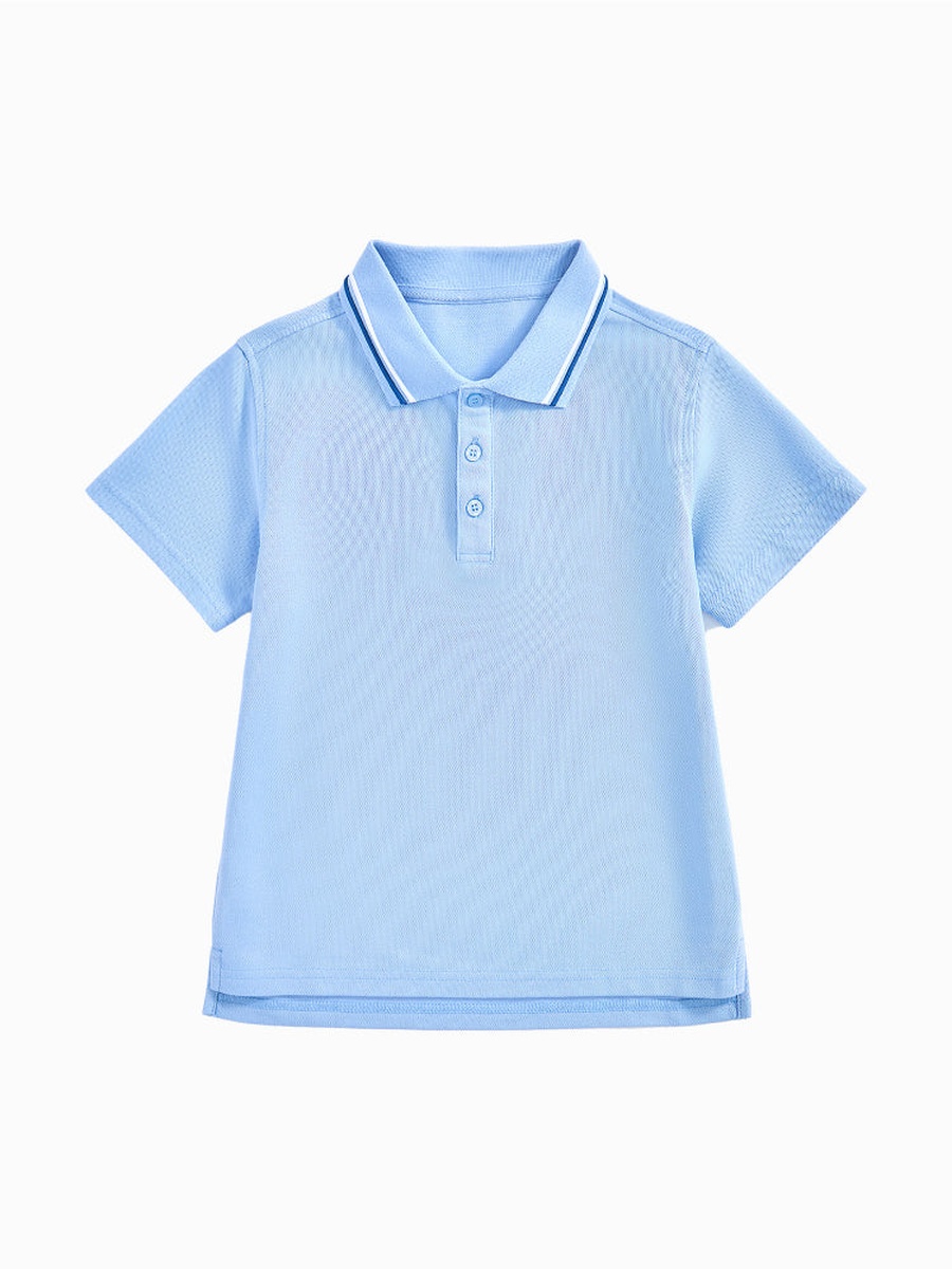 Short Sleeve Polo T-Shirt with Collar Lines