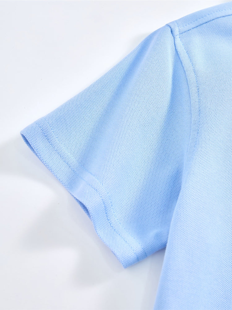 Short Sleeve Polo T-Shirt with Collar Lines