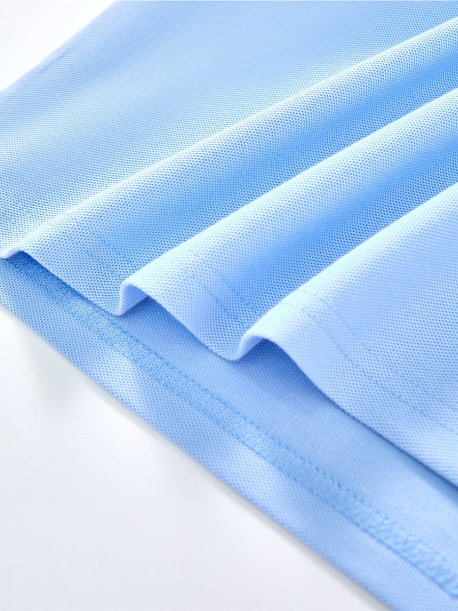 Short Sleeve Polo T-Shirt with Collar Lines